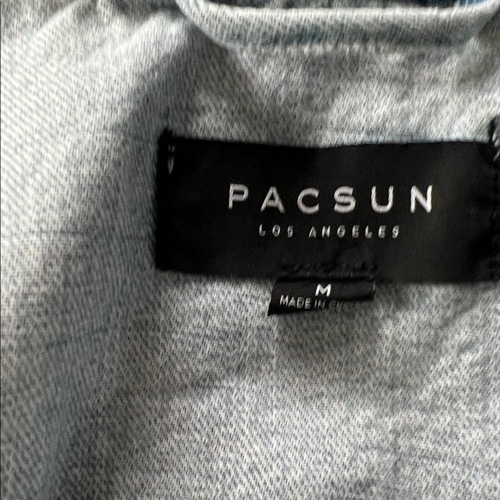 Pacsun Distressed Light Wash Denim Jacket - Picture 4 of 6